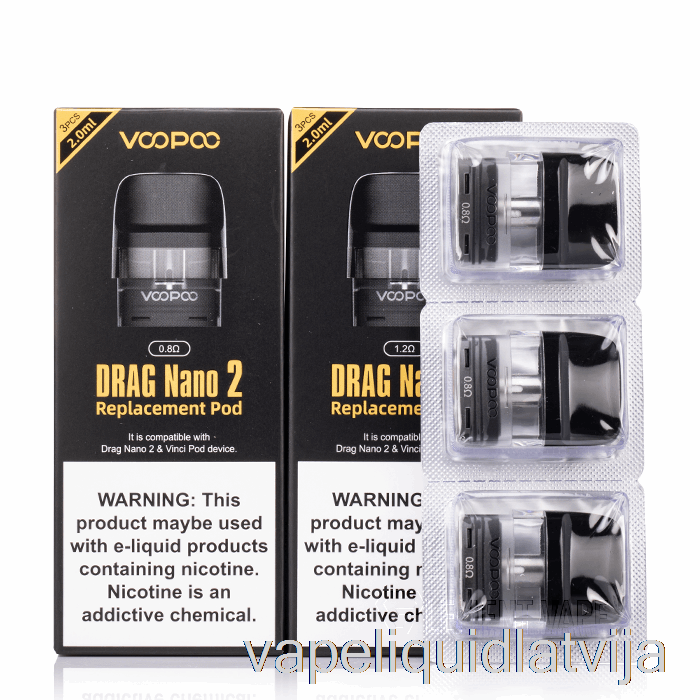 Voopoo Drag Nano 2 Rezerves Pods 0,8ohm Drag Nano Cartridge Vape šķidrums